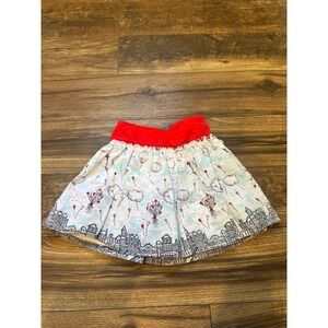 Savannah‎ Kids Girls Skirt Cloud Balloon City Print Red Waistband Size 6